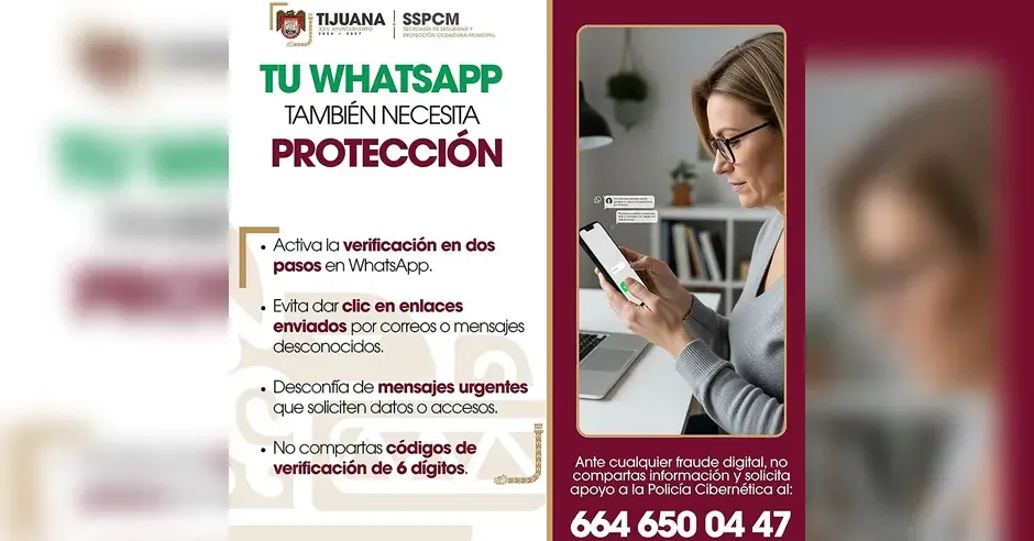 La SSPCM advierte sobre el aumento de fraudes en cuentas de WhatsApp.