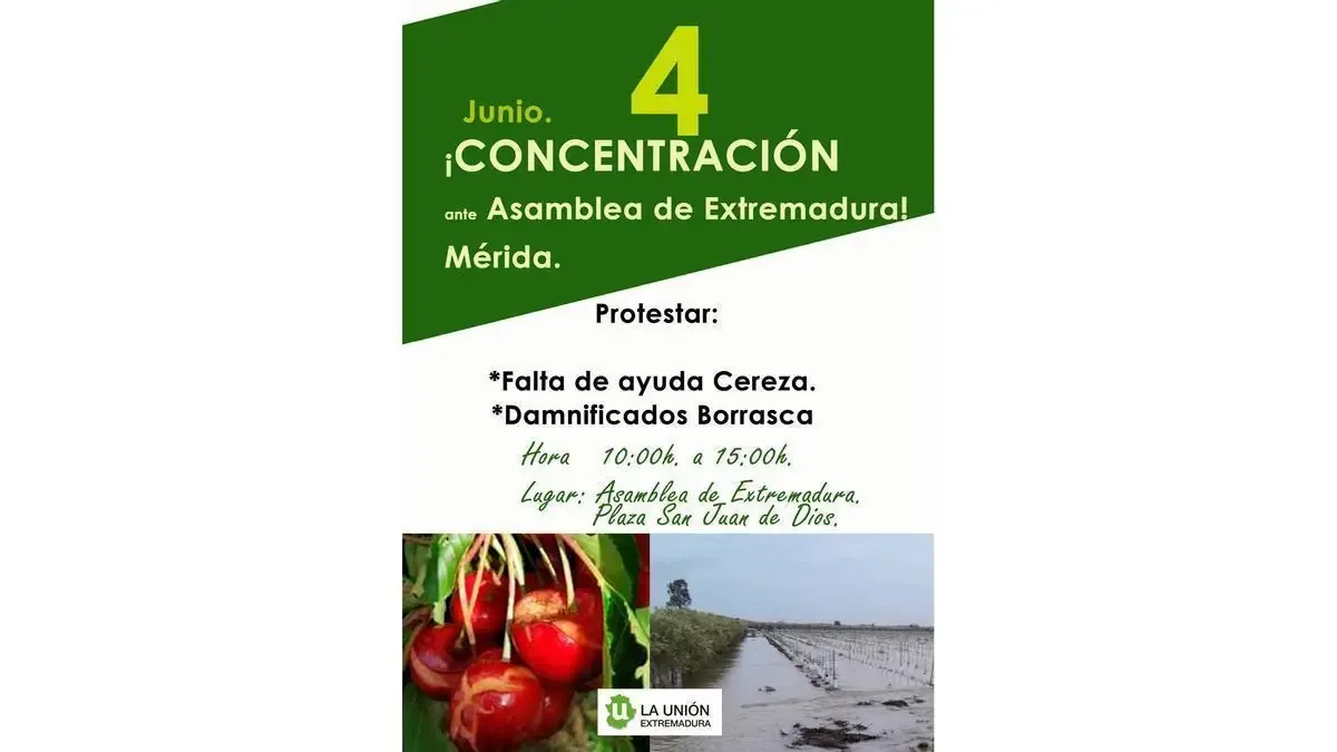 La organización agraria exige compensaciones a cereceros y afectados por borrascas en la región.