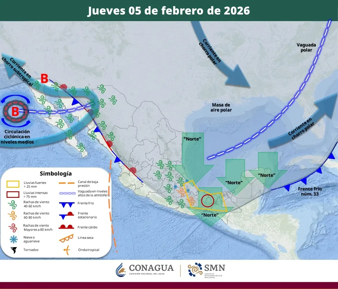 Las condiciones del clima en Quintana Roo ante el frente frío número 33.