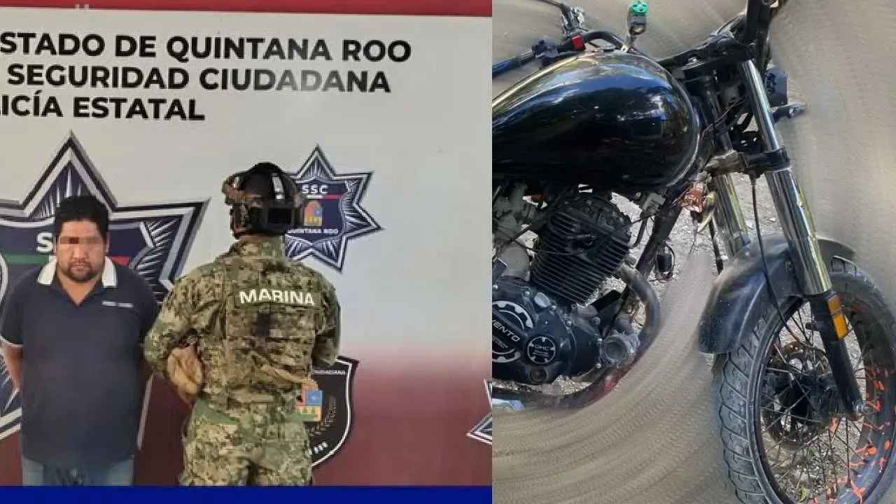 Las fuerzas de seguridad detuvieron a un hombre que conducía una moto robada en Cancún.