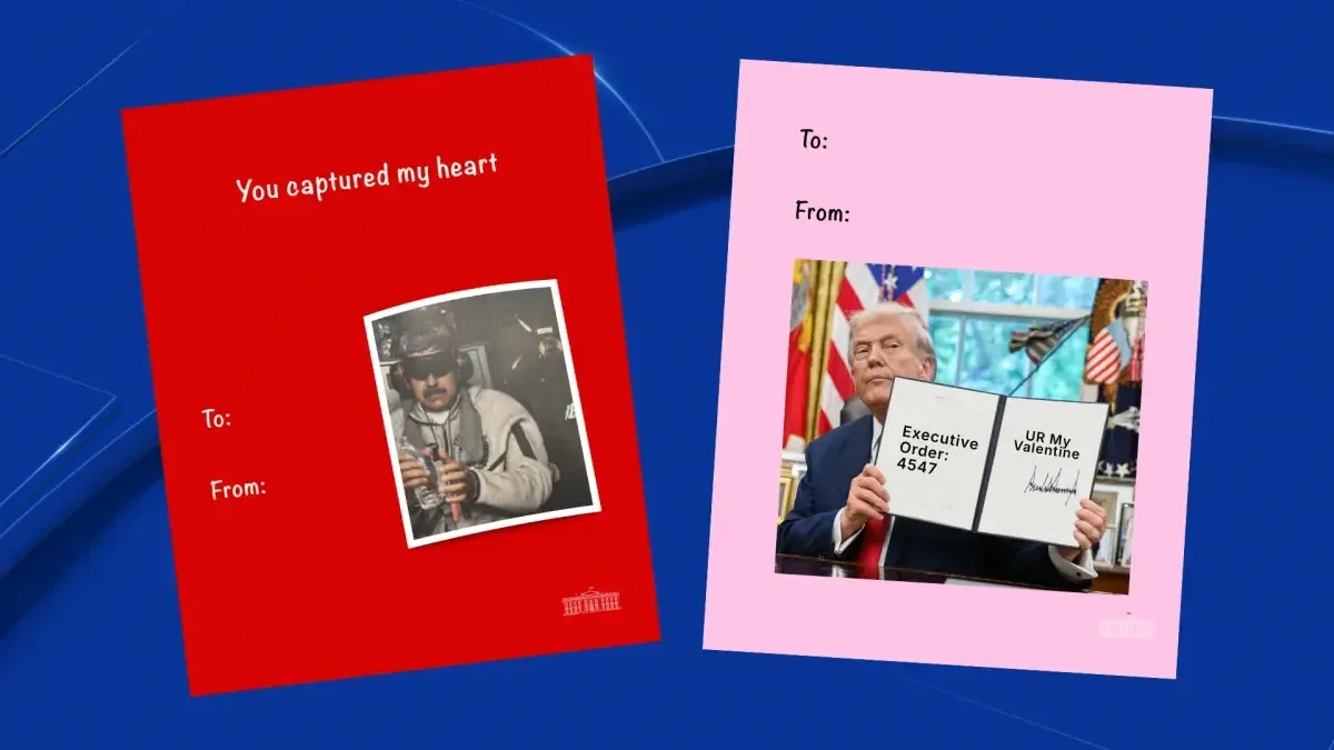 Las postales digitales incluyen referencias a eventos durante el mandato de Trump.