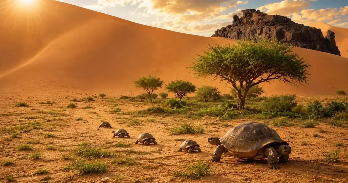 La liberación de tortugas en el Sahara demuestra su eficacia frente a la desertificación.