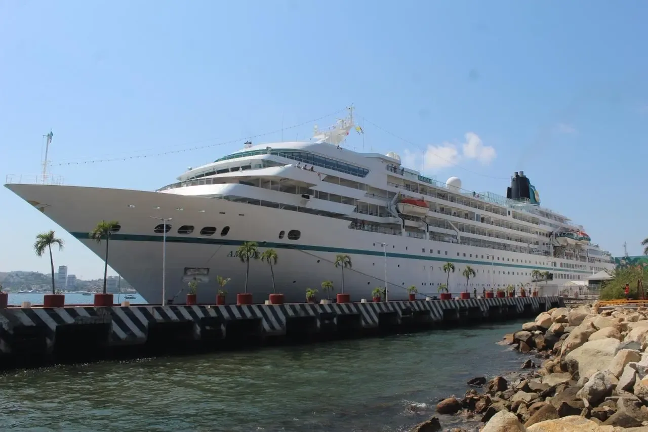 Llegada del crucero MS Amadea al puerto de Acapulco, 28 de enero de 2026.