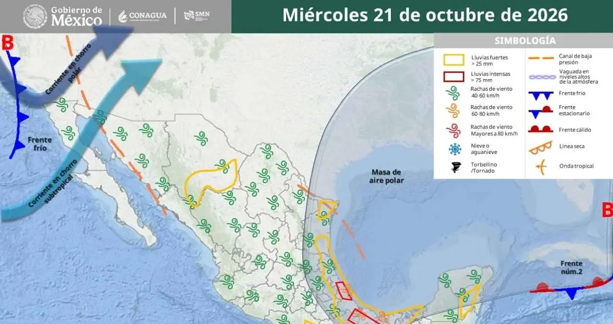 Las condiciones climáticas en Tamaulipas hoy podrían generar riesgos de anegaciones urbanas y reducción en la visibilidad.