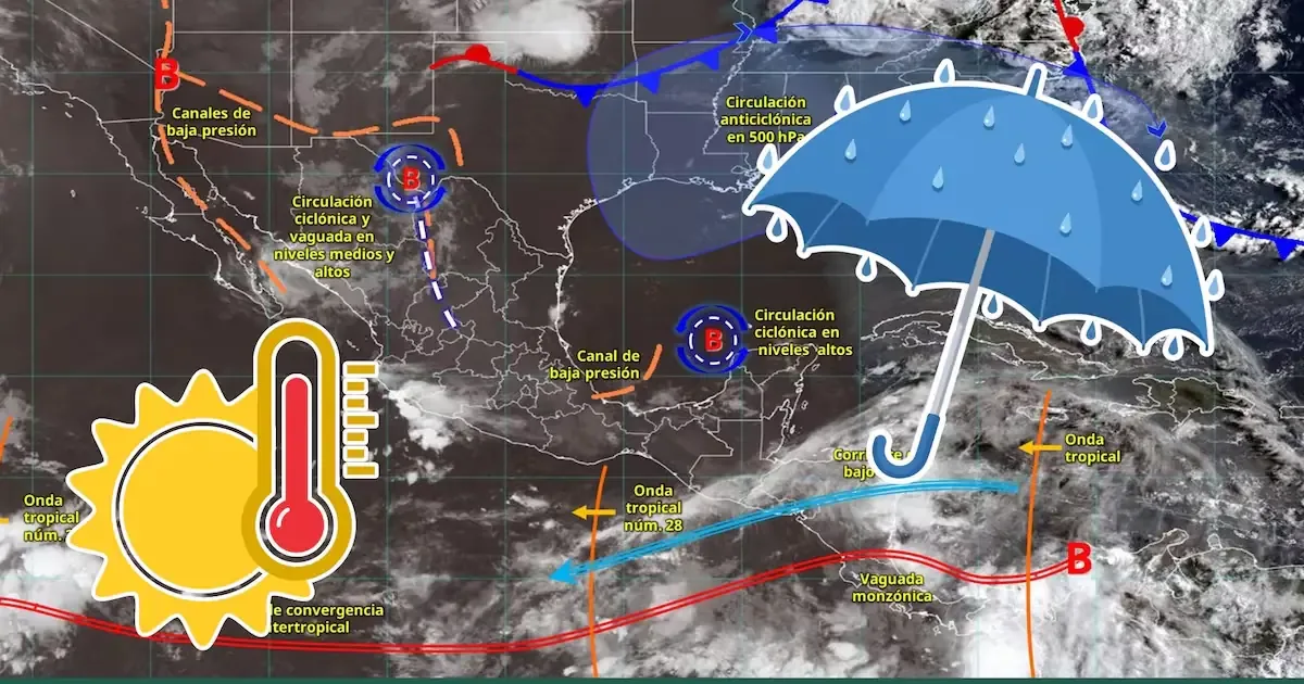 El monzón mexicano traerá lluvias intensas y temperaturas extremas en el noroeste de México.