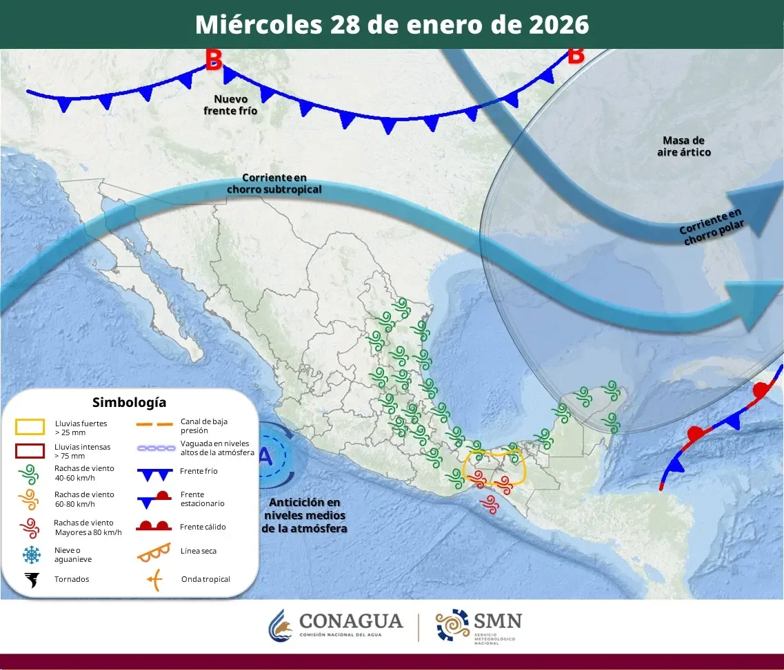 Lluvias y vientos del norte afectarán a Quintana Roo esta semana.