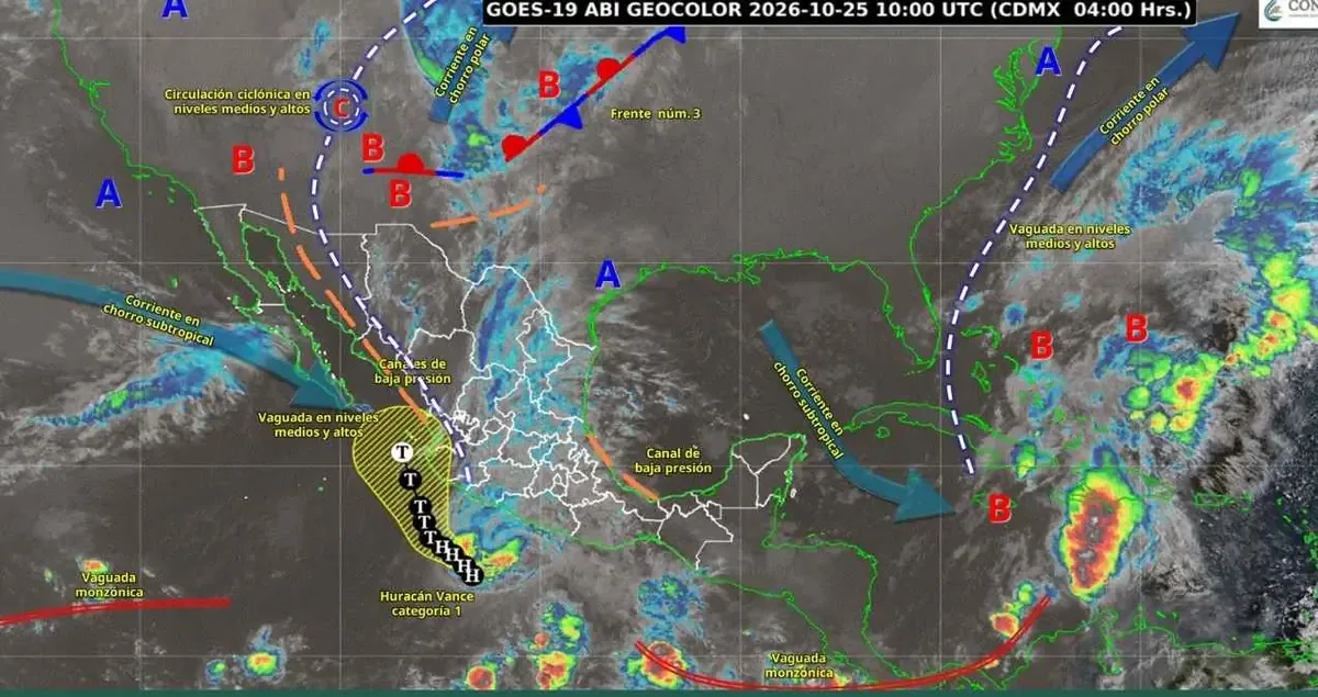Las lluvias y vientos intensos podrían afectar las actividades en el norte de México.