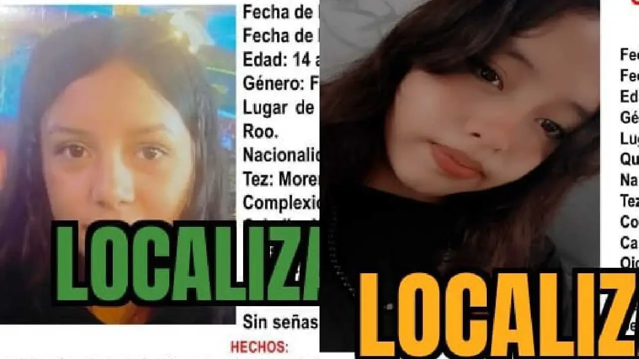 Localización de las menores en Quintana Roo tras alerta pública.