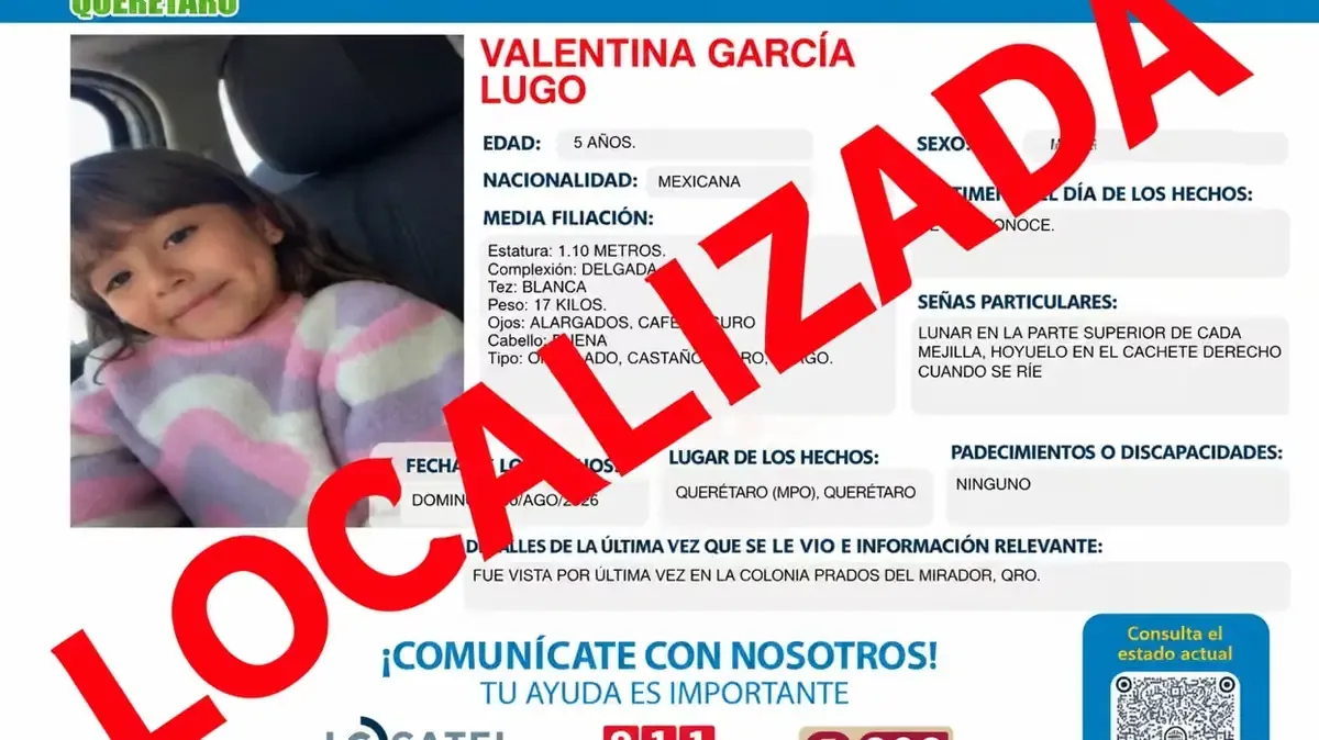 La localización de Valentina genera alivio en su comunidad tras múltiples días de incertidumbre.