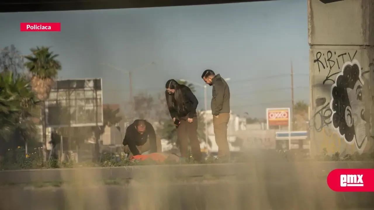 Lugar donde se encontró al hombre atropellado en Tijuana.