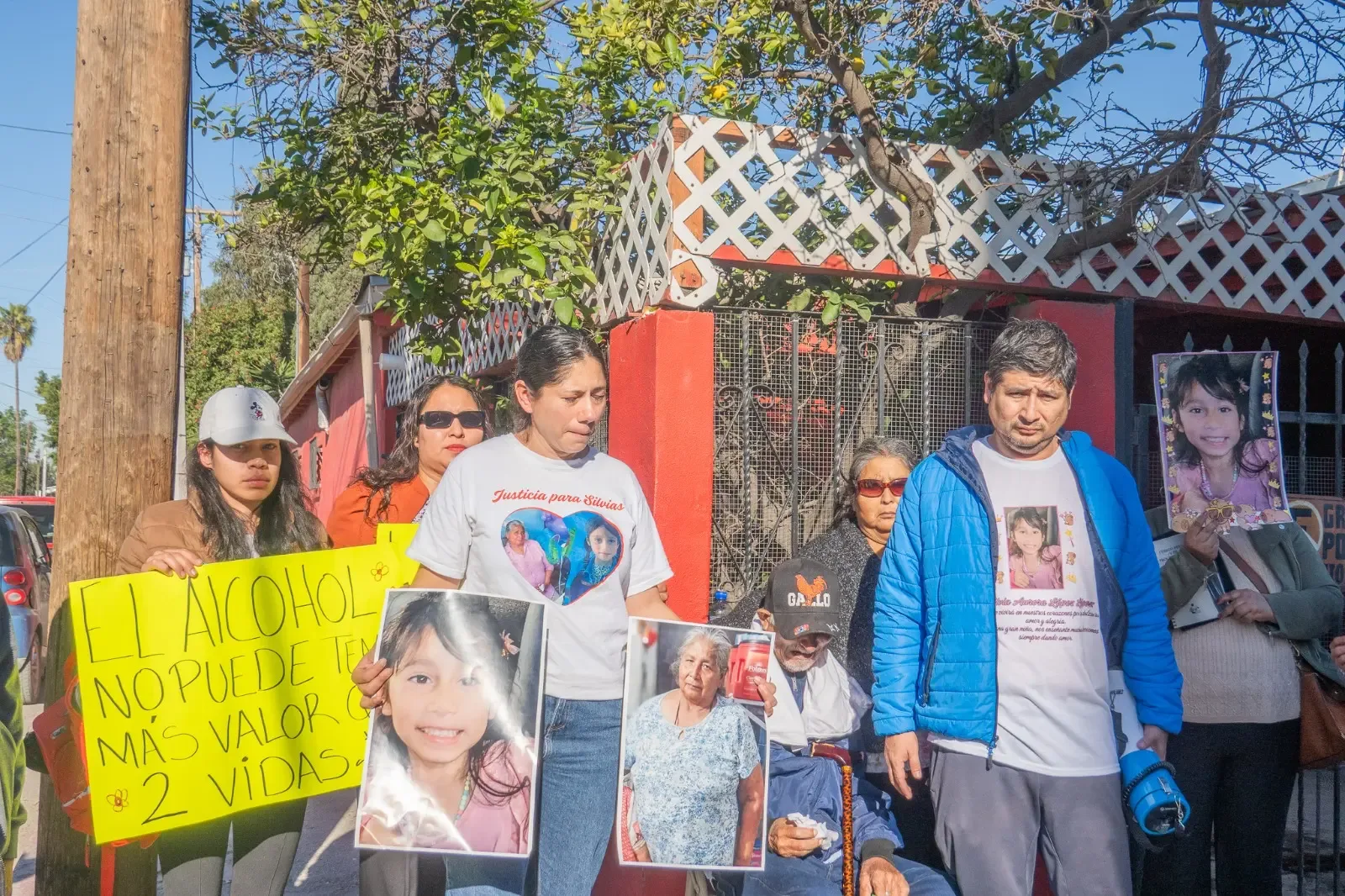 Manifestación de la familia en Tijuana por justicia tras el atropello.