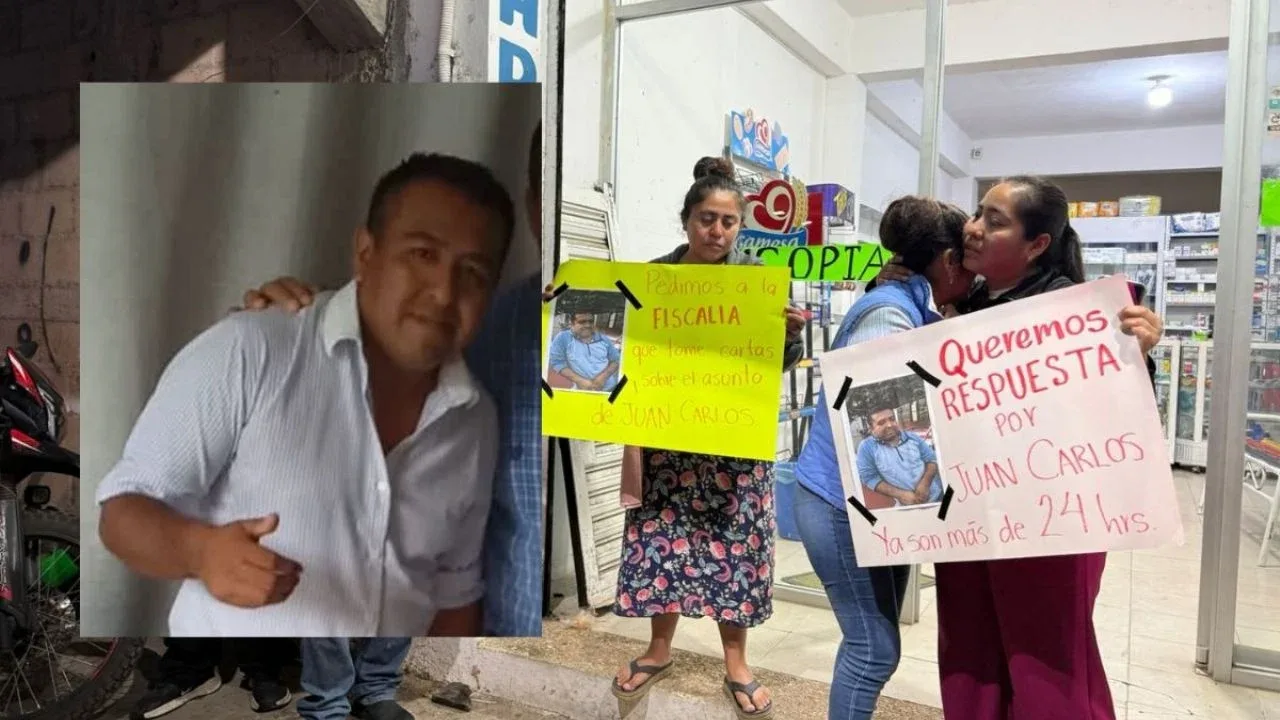 Manifestación en Acayucan exigiendo la localización del abogado desaparecido.