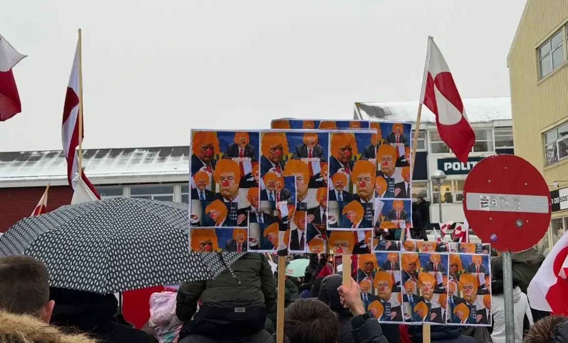 Manifestación en Nuuk en contra del plan de control del presidente Trump.