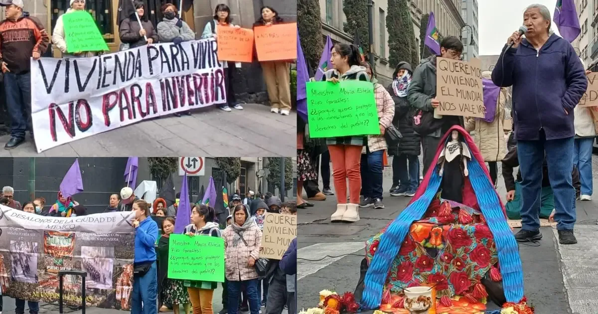 Manifestantes bloquean accesos de la Suprema Corte exigiendo derechos de vivienda.