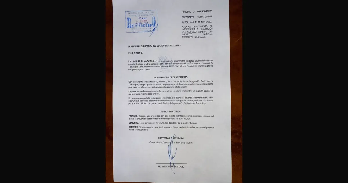 El dirigente del PVEM se retira de su impugnación por sanciones de violencia política de género en un caso que involucra a una diputada local.