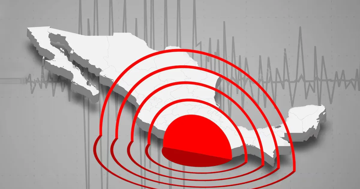 Mapa de epicentro del sismo de magnitud 4.4 registrado en Baja California Sur.
