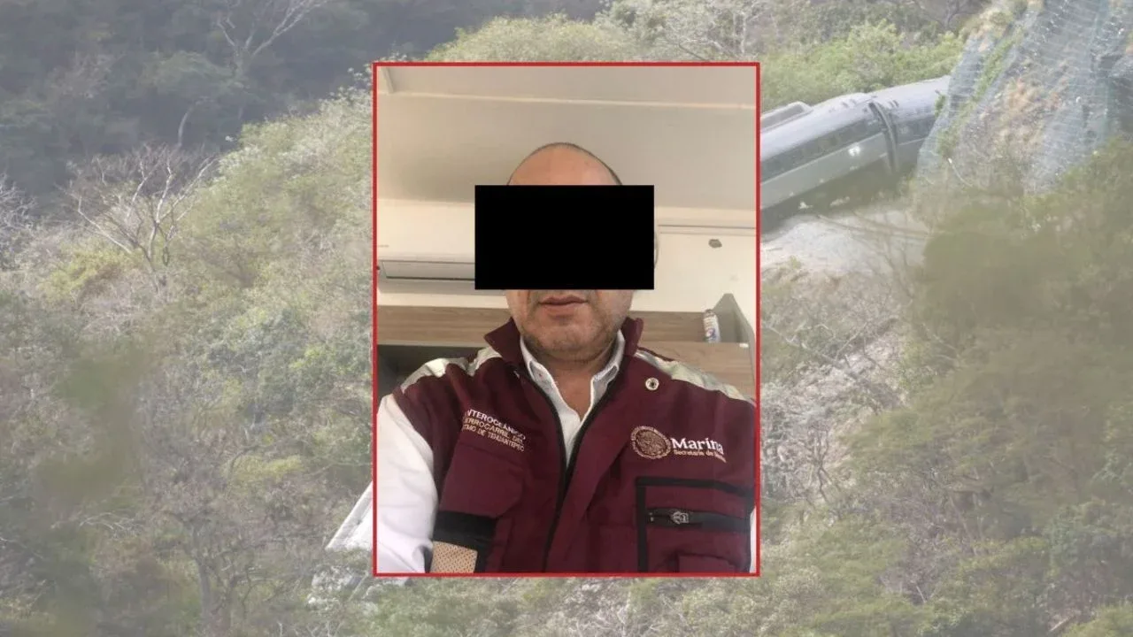 Mariana Mondragón Sánchez junto a su esposo, Ricardo Mendoza Cerón, detenido tras el descarrilamiento del tren.