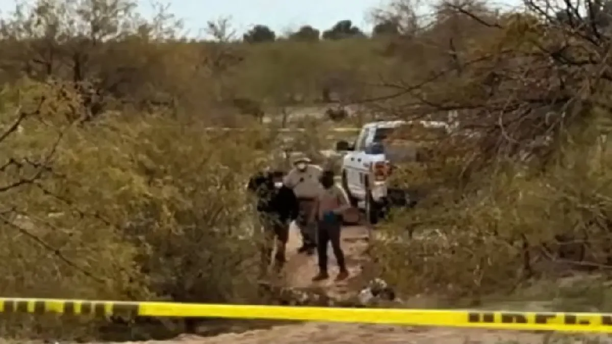 Megafosa clandestina descubierta en un predio de Mexicali, Baja California.