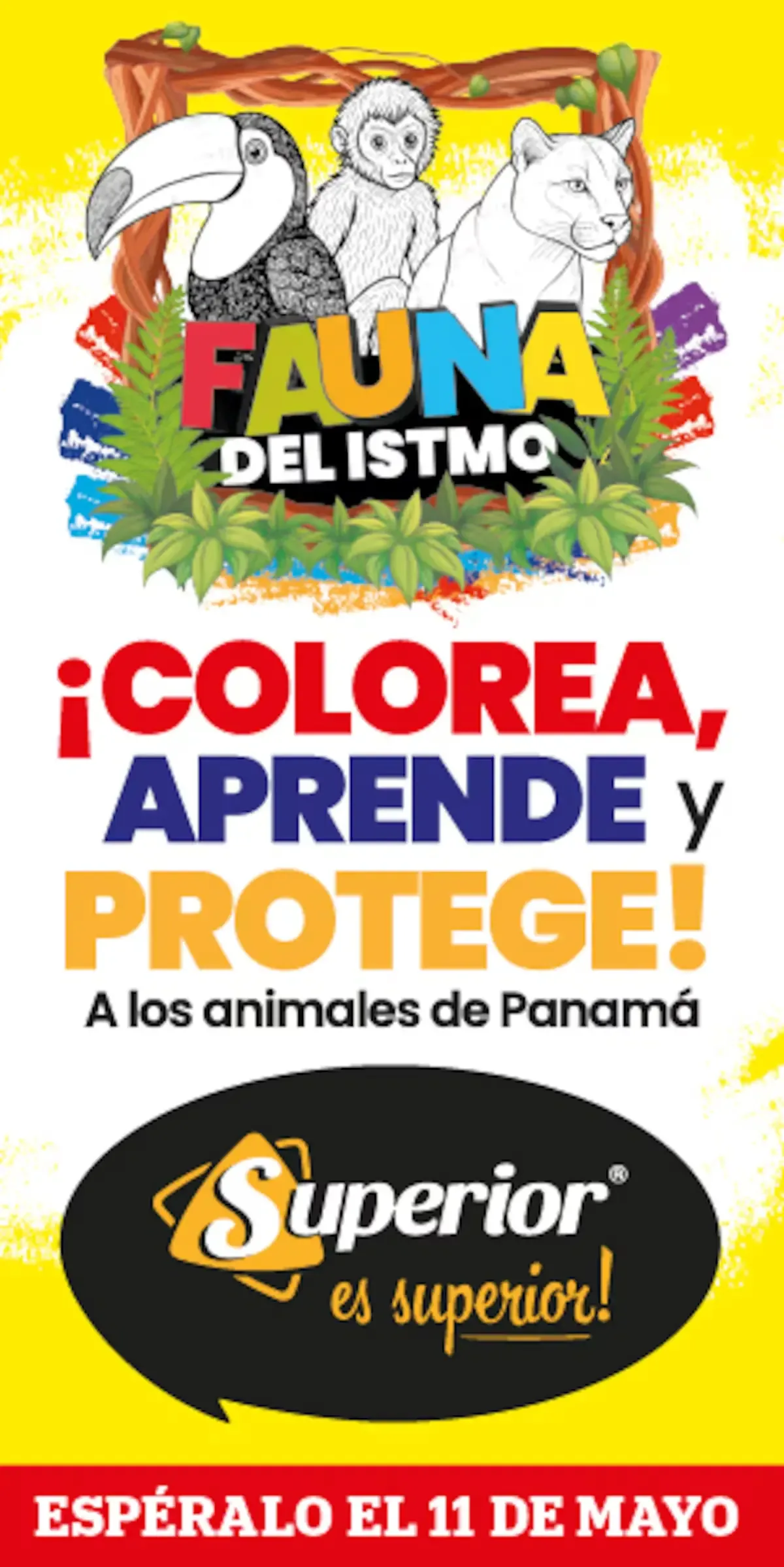 Mi Diario y Queso Superior lanzan una serie para colorear que promueve la protección de especies en peligro.
