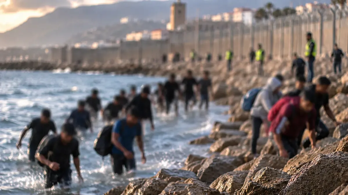La llegada masiva de migrantes a Ceuta provoca una crisis humanitaria y presiones sobre el Gobierno español.