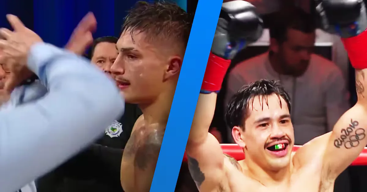 Misael "Chino" Rodríguez celebra su victoria histórica en Zuffa Boxing.