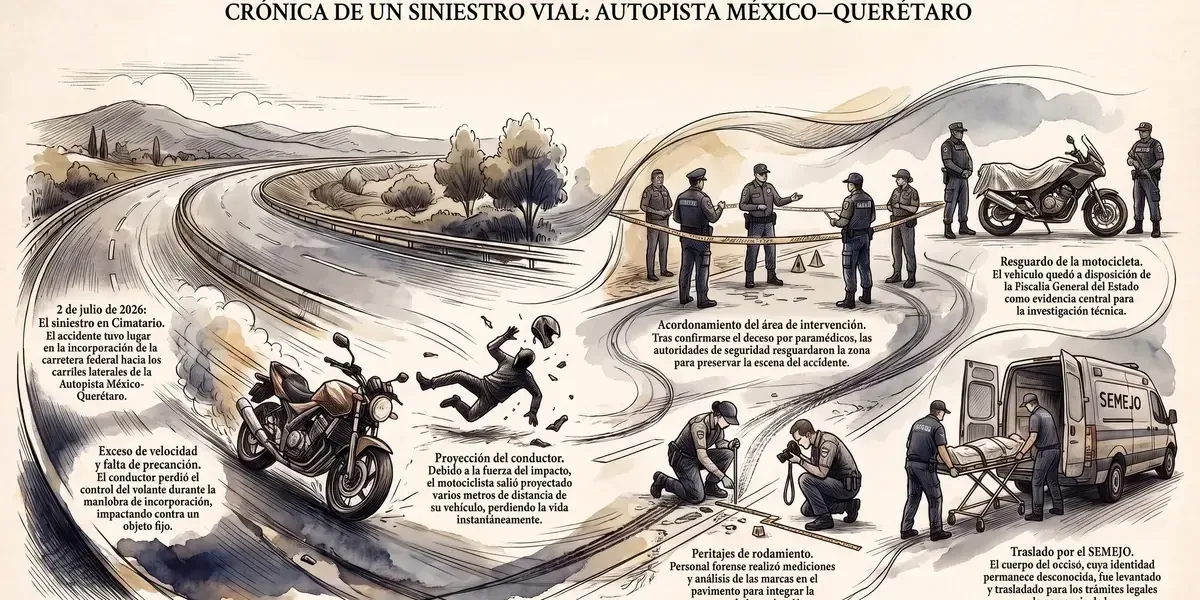 Un accidente vial en Querétaro cobra la vida de un motociclista, generando conmoción en la comunidad local.