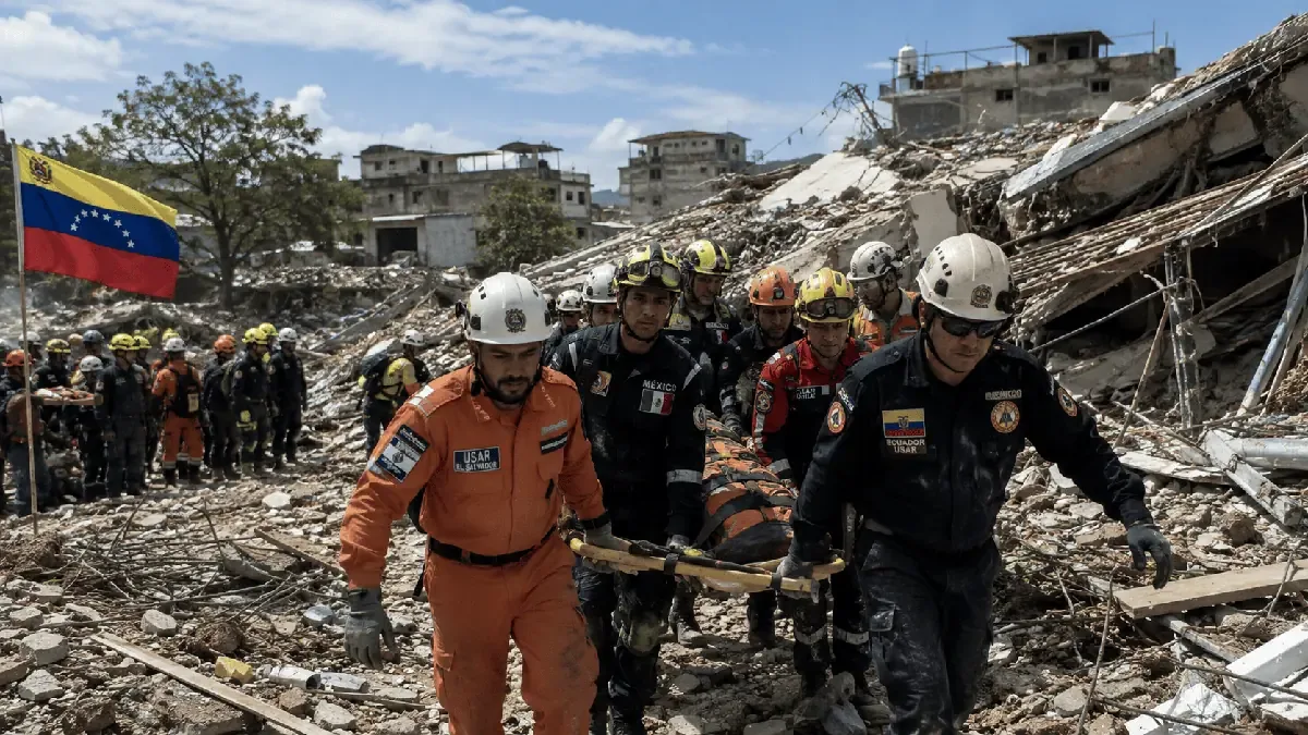 Equipos de rescate de diversos países apoyan tras los devastadores terremotos.