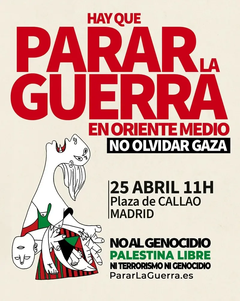 Más de 250 organizaciones y personalidades piden un alto al conflicto en Oriente Medio y apoyo a Gaza.