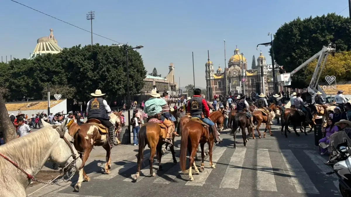 Más de 5,000 caballos participan en la tradicional peregrinación hacia la Basílica de Guadalupe.