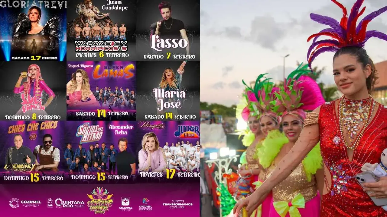 Multitud disfrutando del Carnaval de Cozumel en años anteriores.