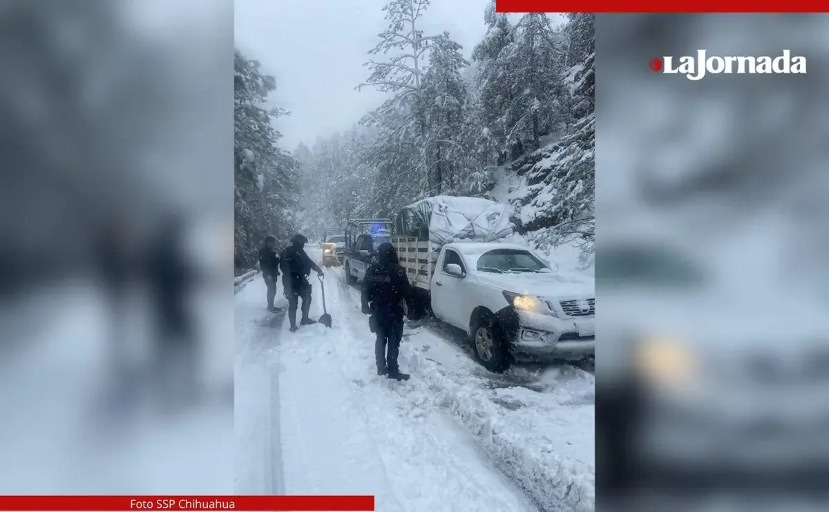 "Nevadas en Chihuahua y Durango obligan al cierre de carreteras y operaciones de ayuda."