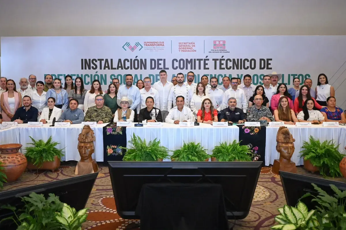 La instalación del Comité Técnico Estatal busca prevenir delitos y fomentar la paz en Chiapas.