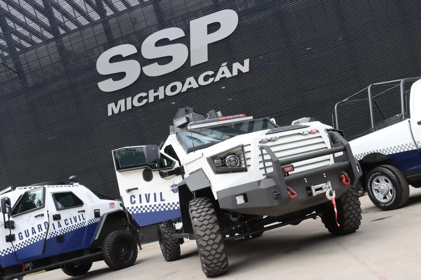 Nuevas patrullas blindadas de la SSP para mejorar la seguridad en Michoacán.