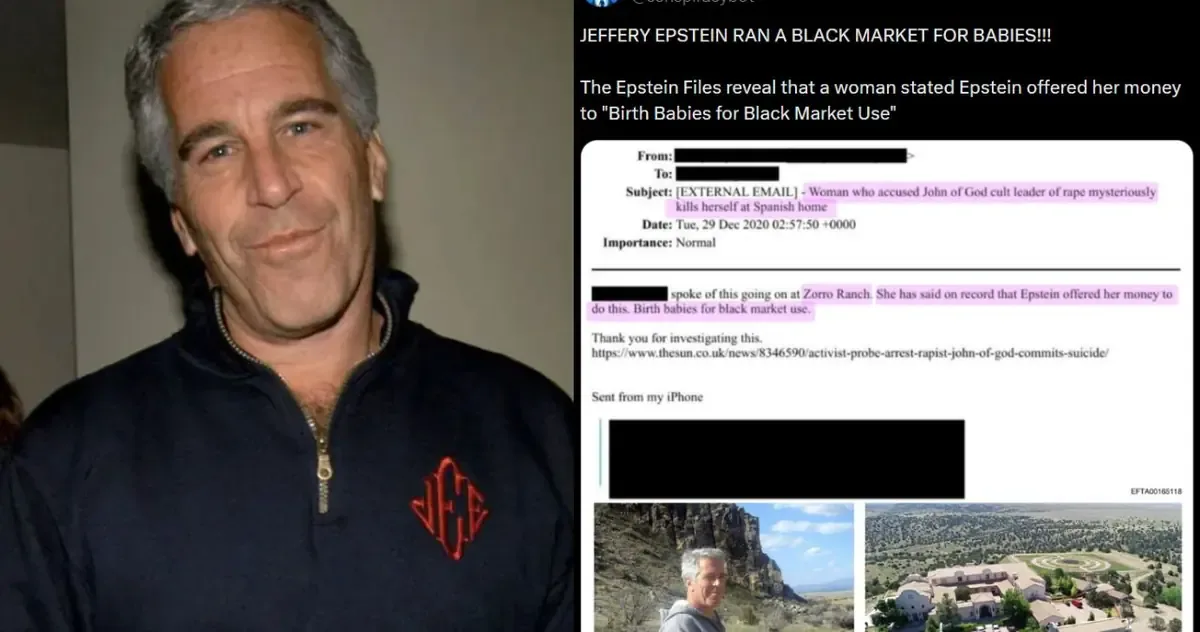 Nuevos documentos avivan rumores sobre supuestos “criaderos de bebés” vinculados a Jeffrey Epstein.