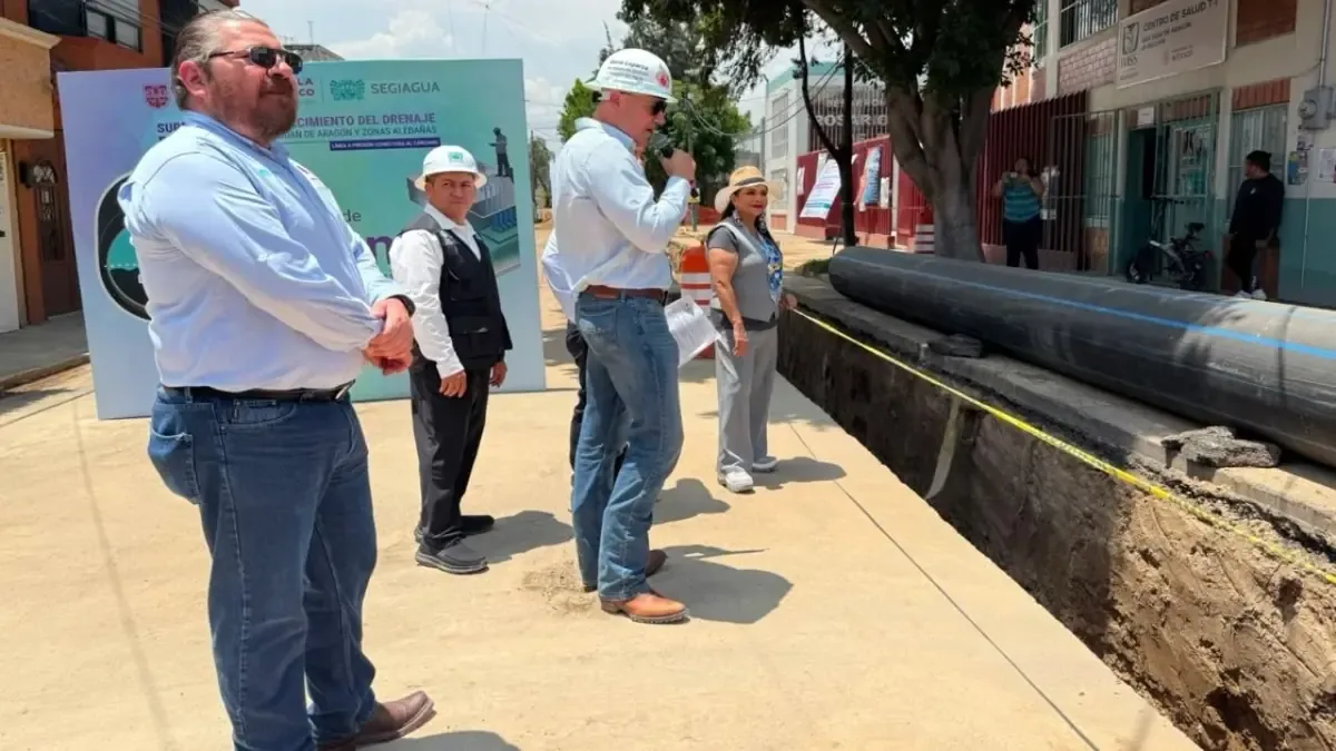 Se realizan obras para prevenir inundaciones en San Juan de Aragón tras afectaciones en 2022.