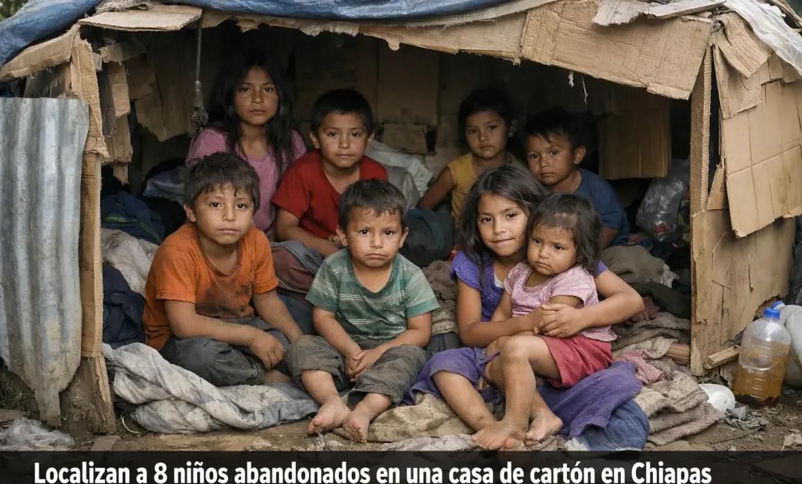 Ocho menores fueron hallados abandonados en San Cristóbal de Las Casas, en condiciones precarias.