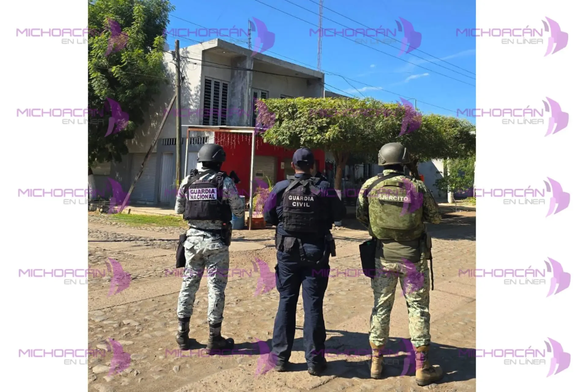 Operativo de la SSP en Apatzingán contra el narcotráfico.