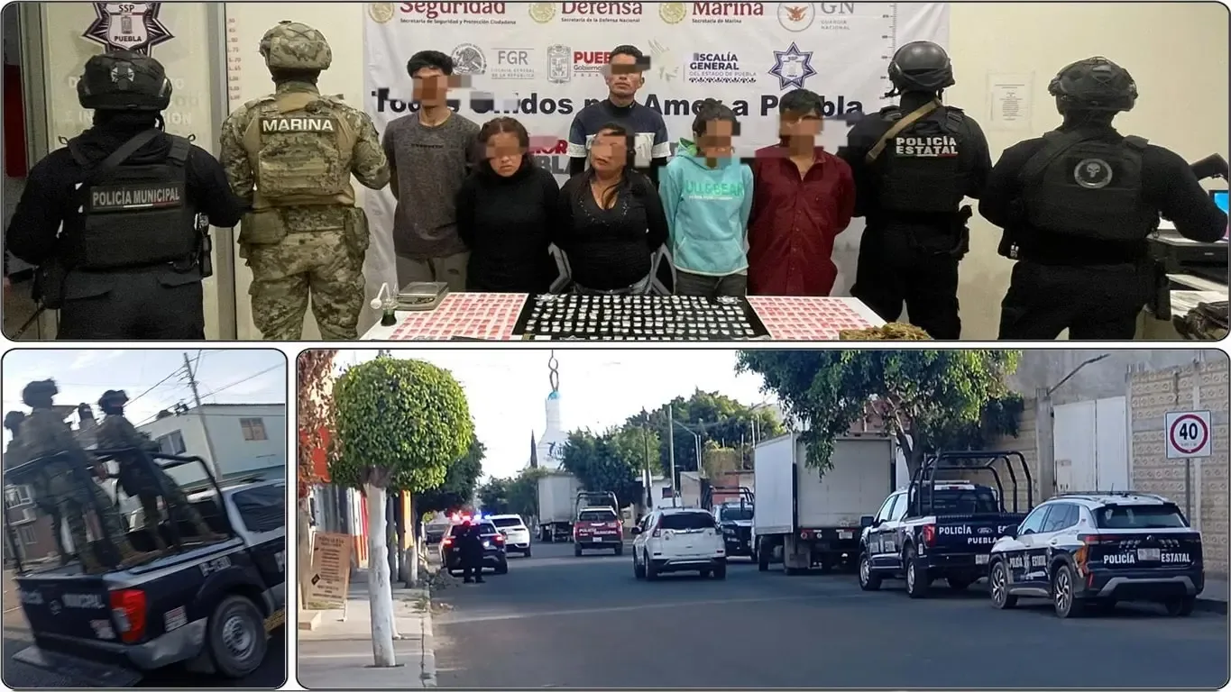 "Operativo de seguridad en un motel de Tehuacán donde se detuvieron a narcomenudistas."