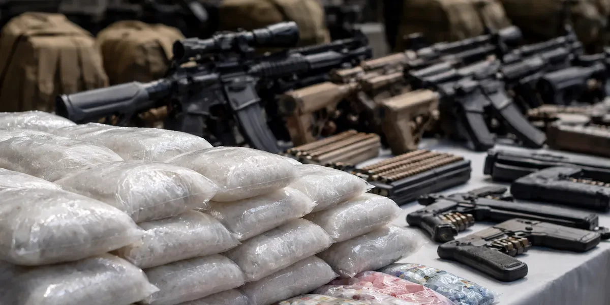 Operativo del Ejército Mexicano que resultó en la captura de metanfetamina en Baja California.