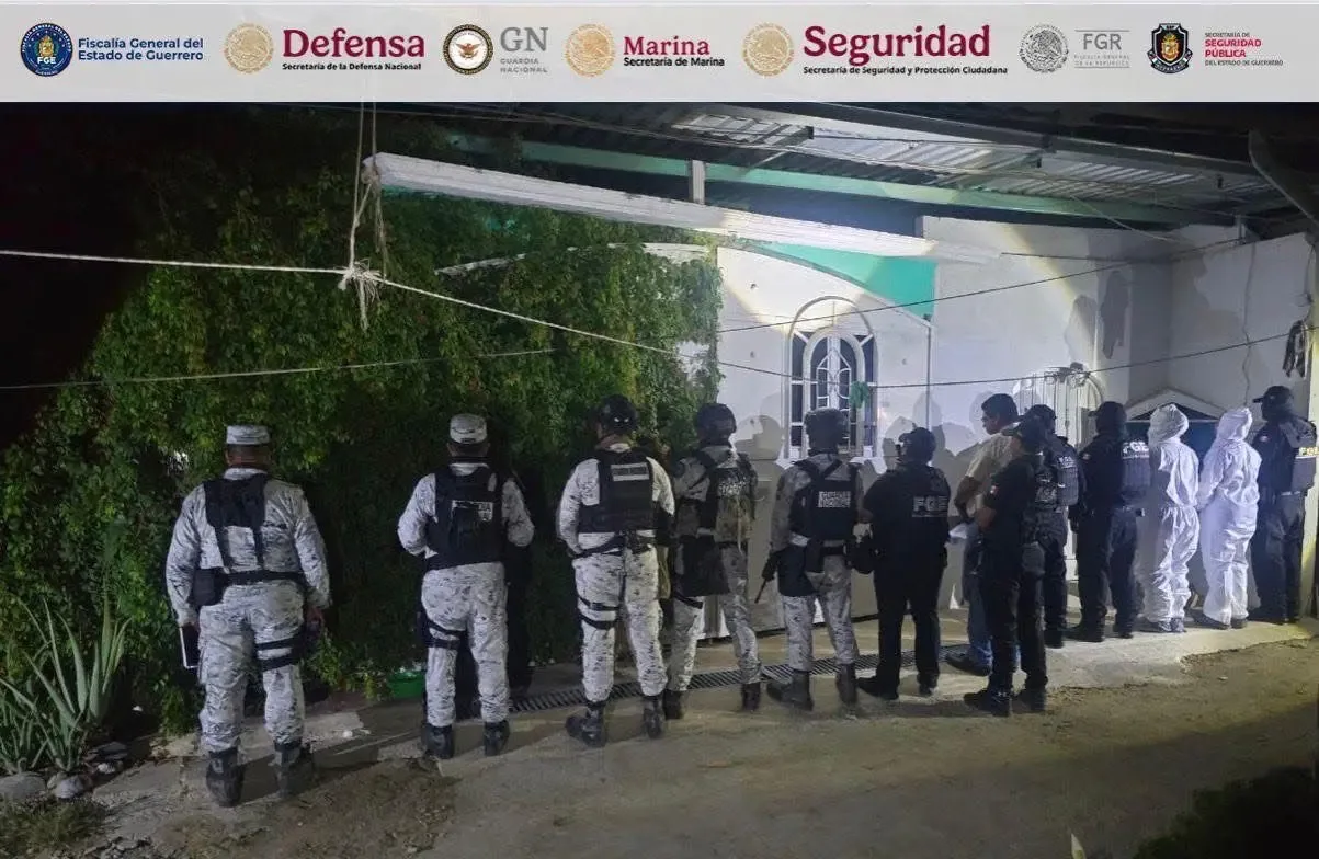 Operativo en Coyuca de Benítez por parte de la Fiscalía de Guerrero.