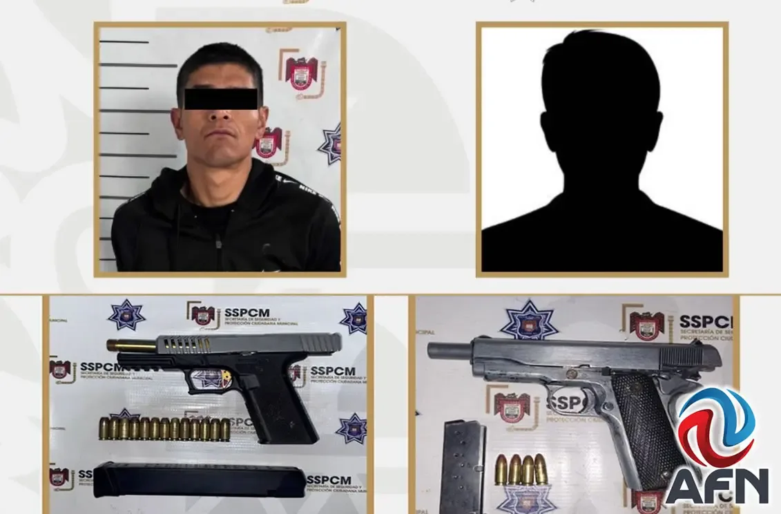 Operativo policial en Tijuana que derivó en detenciones por posesión de armas.