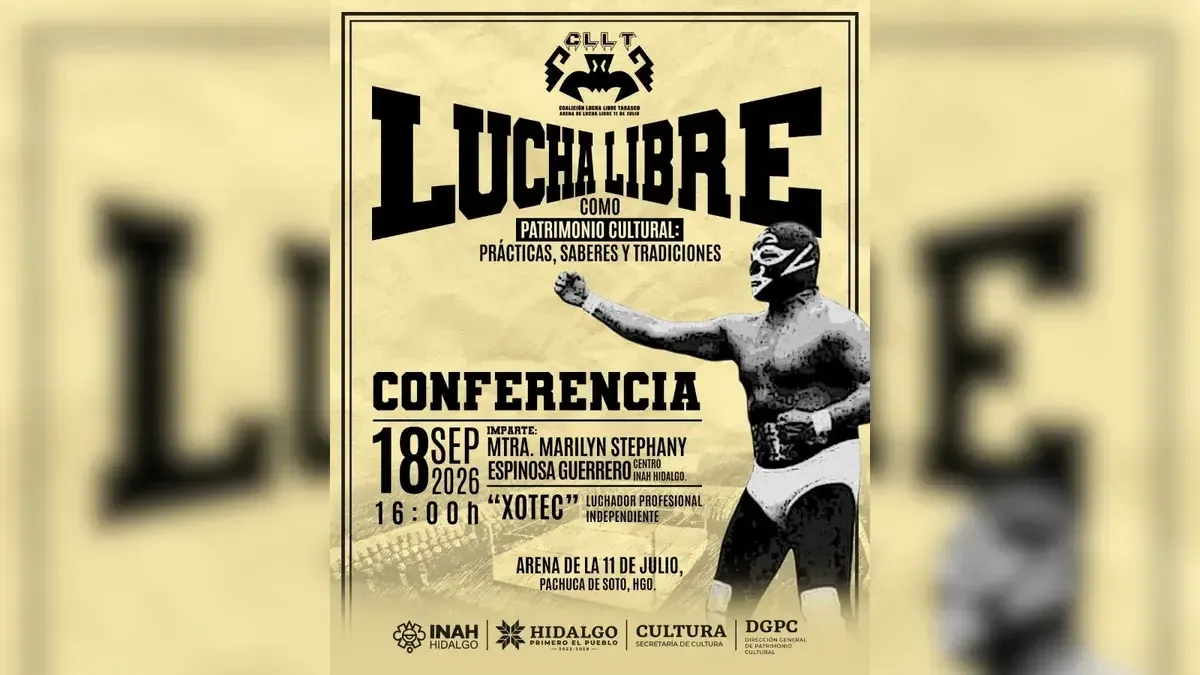 "La Secretaría de Cultura de Hidalgo invita a reflexionar sobre la identidad cultural de la lucha libre en México."