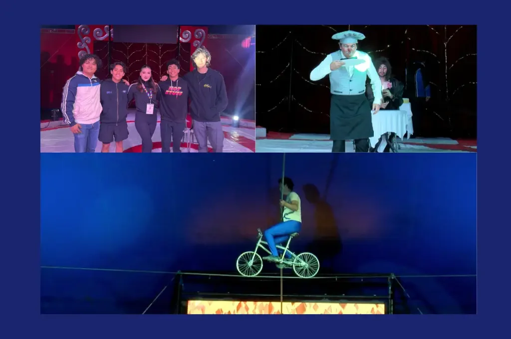 Payaso Mundo en acción durante una de las funciones del Robert Circus en León.