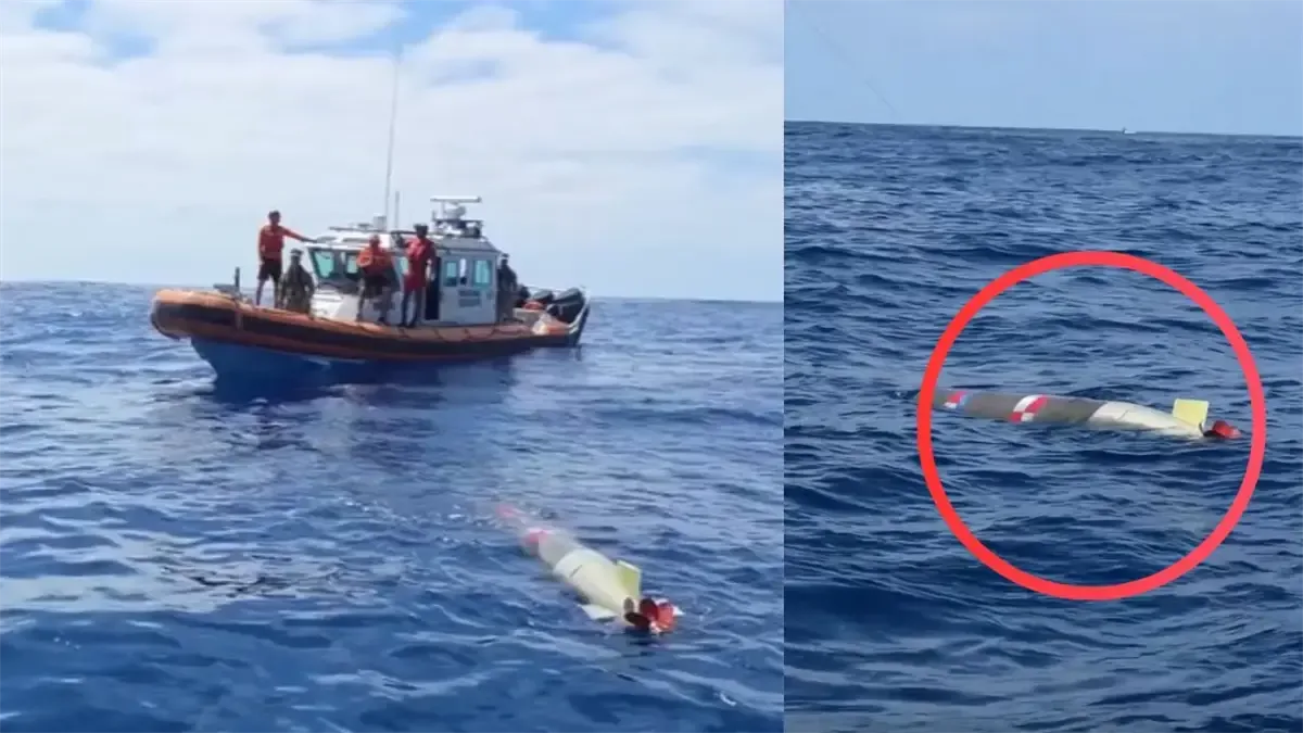 Pescadores alertaron a la Secretaría de Marina tras hallar un artefacto en el mar.