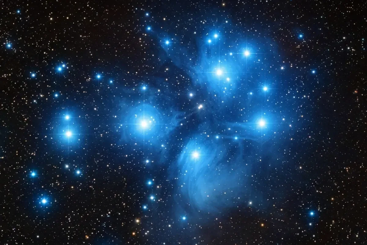 Las Pléyades, conocidas como las Siete Hermanas, se visualizan en la constelación de Tauro, inspirando mitologías y culturas.