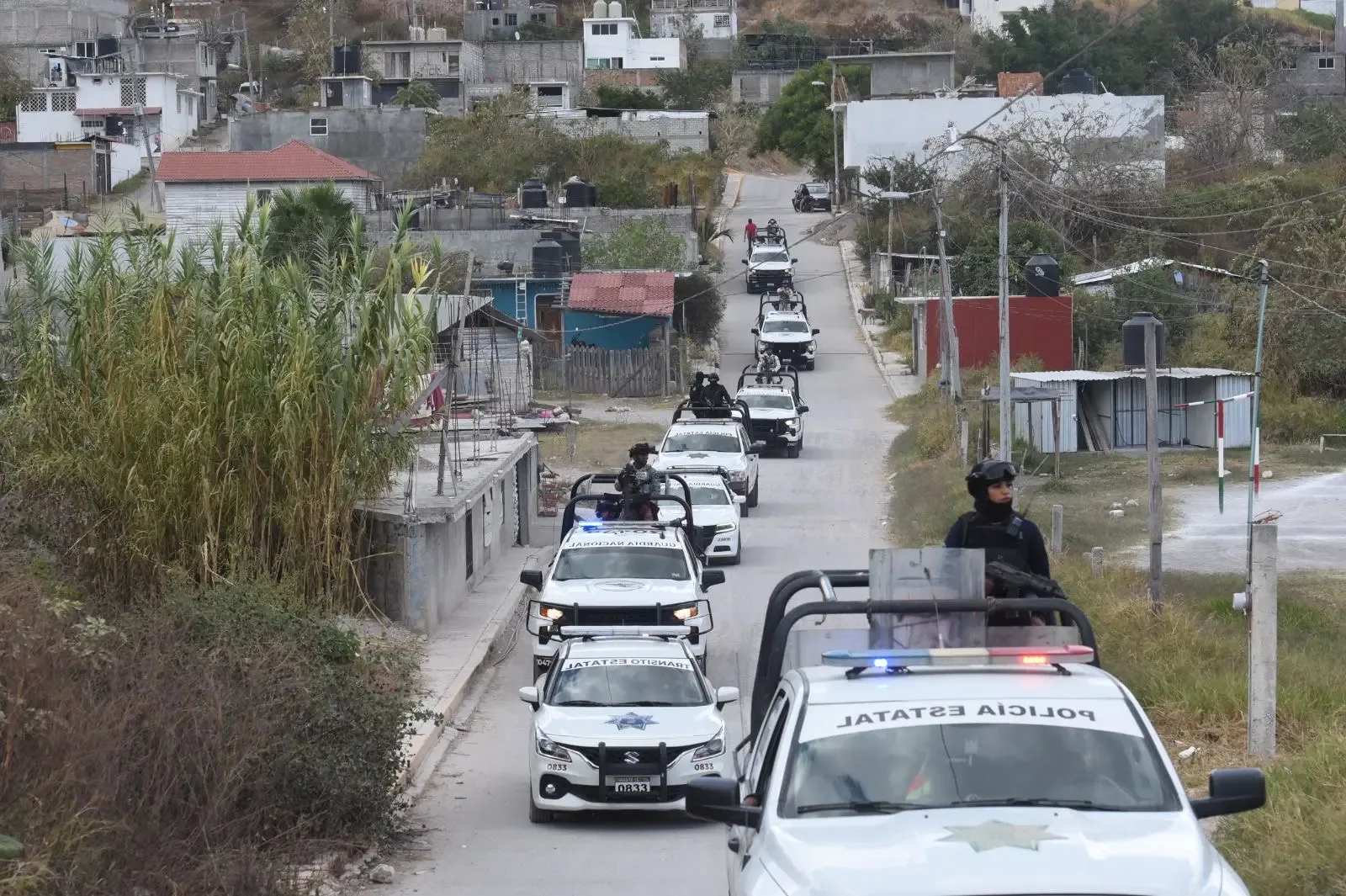 Policía Estatal y Guardia Nacional coordinan esfuerzos en Chilpancingo por la seguridad.