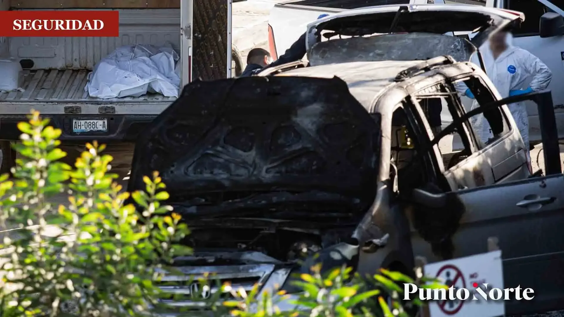 Policías y elementos de Sedena aseguran el área del hallazgo en Tijuana.