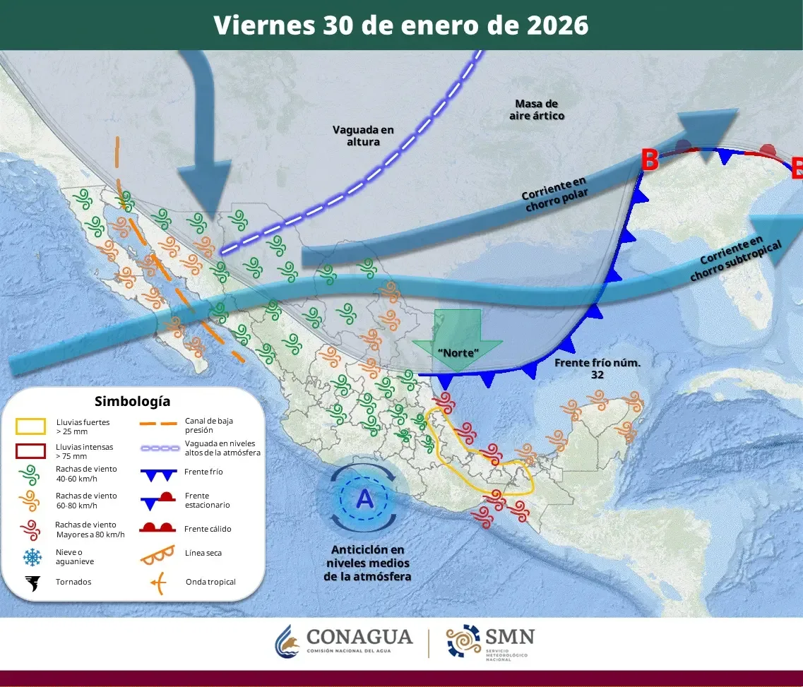 Predicción del clima en Quintana Roo para el último viernes de enero.