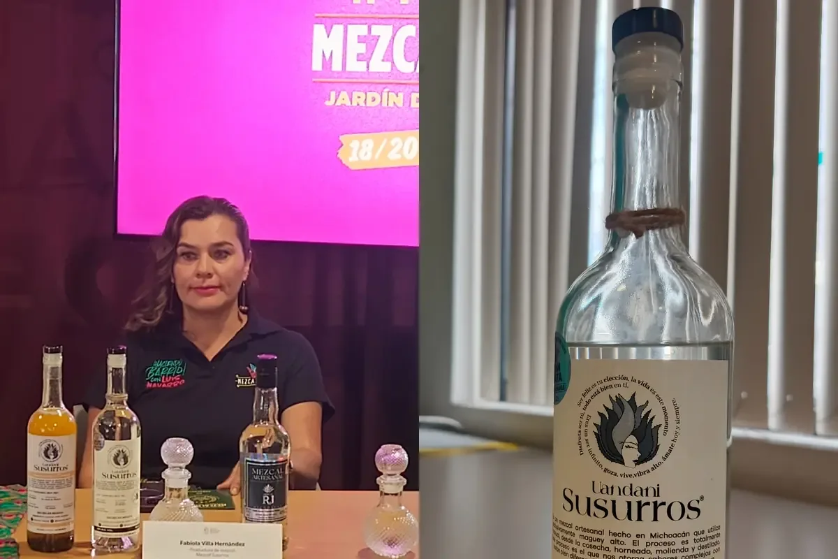 Fabiola Villa, productora mezcalera, comparte retos de su labor en un mundo masculino en la rueda de prensa del festival Mezcalmanía.