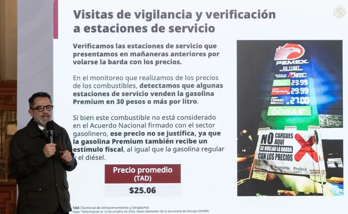 La Profeco continuará revisando estaciones de servicio que venden gasolina por encima del precio acordado.